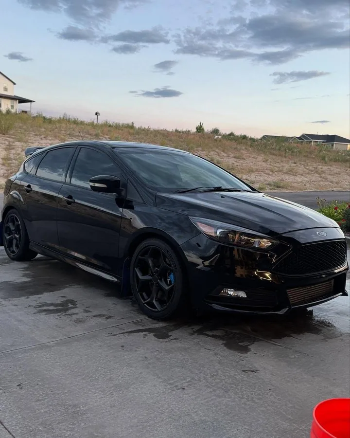 Ford Focus ST after ceramic coating in Idaho Falls — deep gloss on black paint