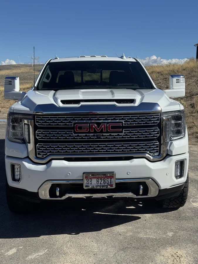 GMC Sierra after ceramic coating in Idaho Falls — deep gloss on white paint